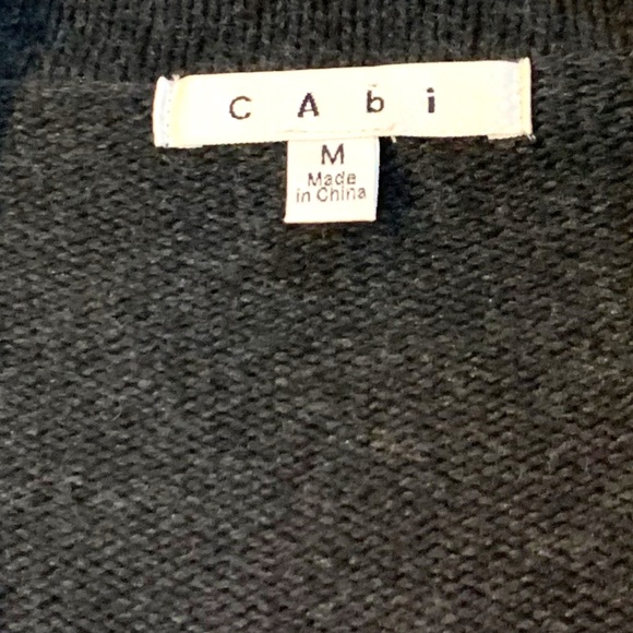 CAbi charcoal gray collared cardigan with front pockets cotton blend size medium - Picture 6 of 7
